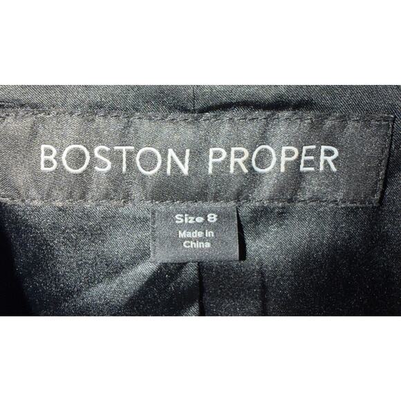 Women's Boston Proper Navy Red Plaid Gold Buttons Blazer Jacket Size 8 - Picture 4 of 7